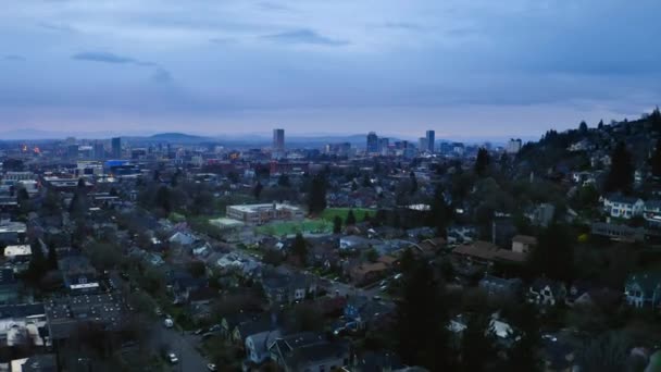 Aerial View Cityscape Middle Portland Usa — Stock Video