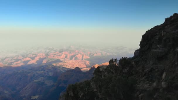 Повітряний Вид Гори Семьєн Заходом Сонця Ефіопії — стокове відео