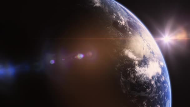 Κοντινό Πλάνο Κινουμένων Σχεδίων Της Γης Που Φαίνεται Από Διάστημα — Αρχείο Βίντεο