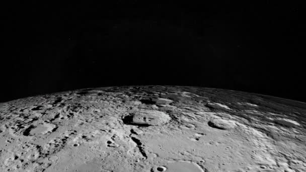 Realistic Earthrise Moon Seen Spacecraft Orbiting Moon High Quality Animation — Vídeo de Stock