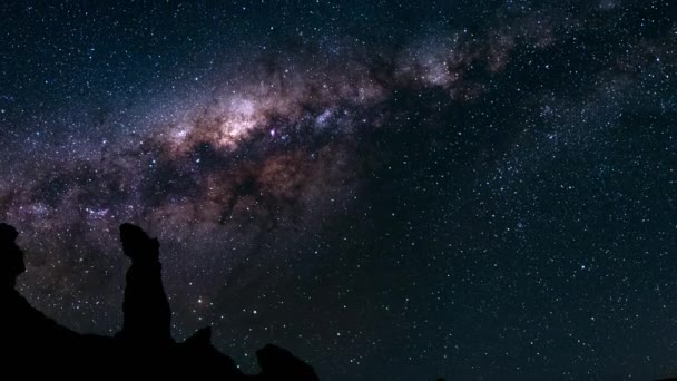 南美洲阿塔卡马沙漠夜空中恒星的时间 — 图库视频影像