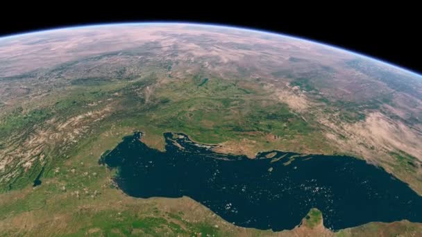 Animation Terre Vue Espace Globe Tourne Sur Vue Satellite Sur — Video