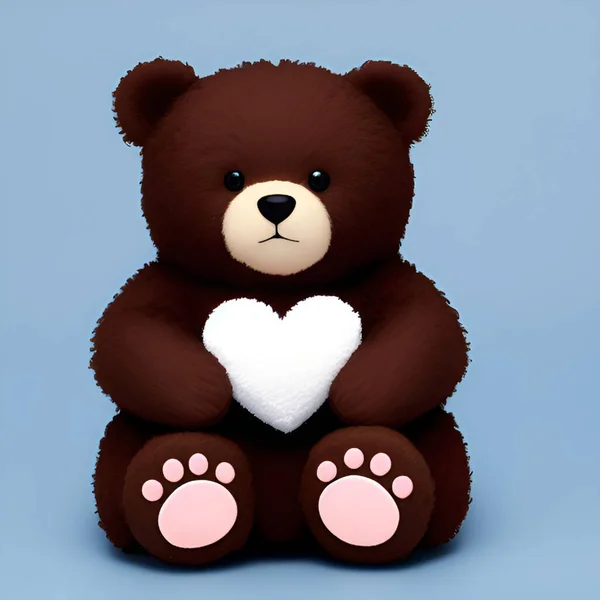 Cute Niedźwiedź Nosić Mini Serce — Wektor stockowy