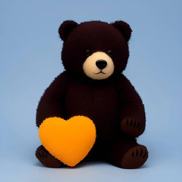 Niedlicher Bär Trägt Ein Mini Herz — Stockvektor