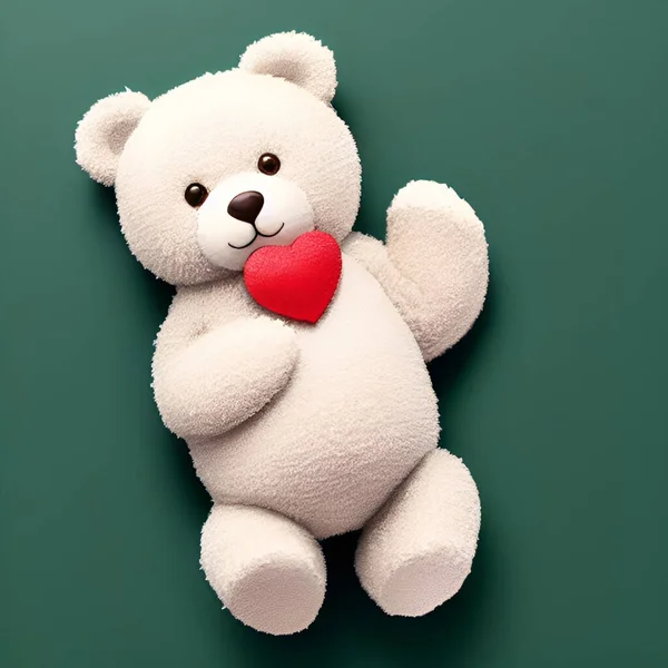 Urso Bonito Carrega Mini Coração —  Vetores de Stock