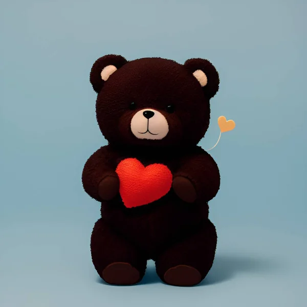 Niedlicher Bär Trägt Ein Mini Herz — Stockvektor