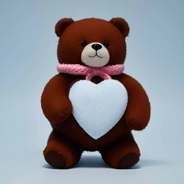 Cute Niedźwiedź Nosić Mini Serce — Wektor stockowy