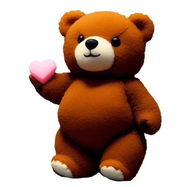 Милый Медведь Носит Мини Сердце — стоковый вектор