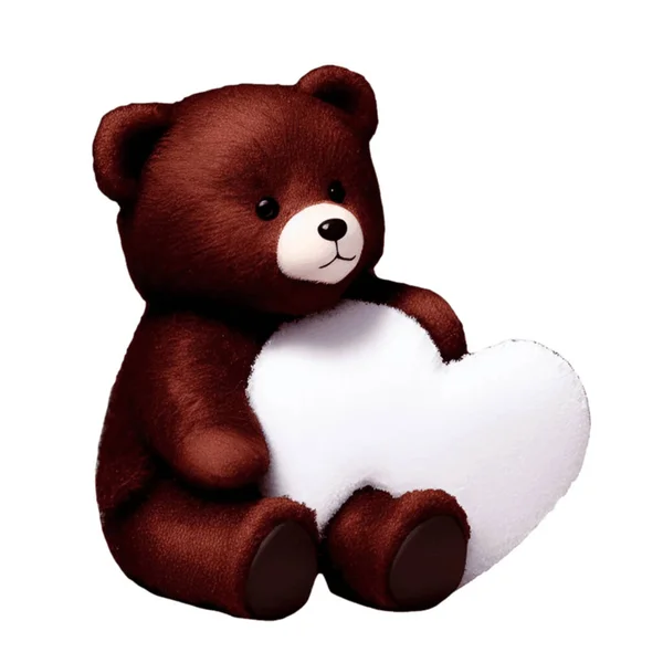 Cute Bear Carry Mini Heart — Stock Vector
