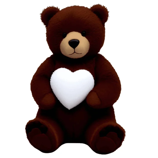 Urso Bonito Carrega Mini Coração — Vetor de Stock