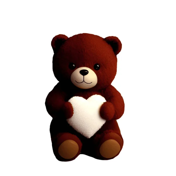 Cute Bear Carry Mini Heart — Stock Vector