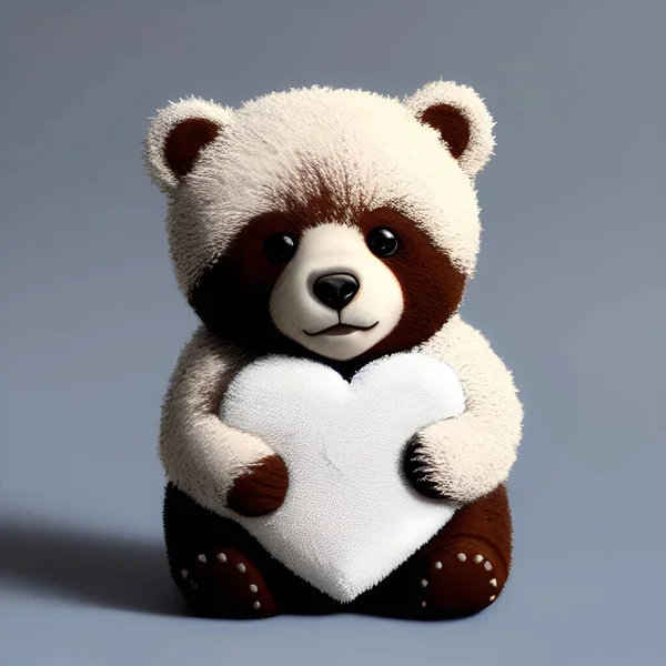 Милий Ведмідь Носить Міні Серце — стоковий вектор