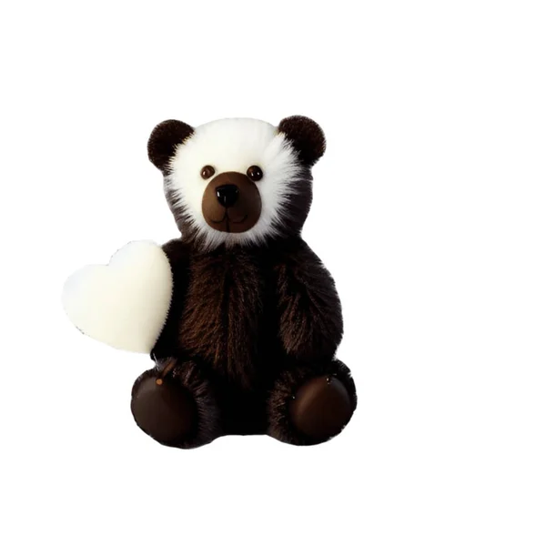 Roztomilý Medvěd Nosí Malé Srdce — Stockový vektor