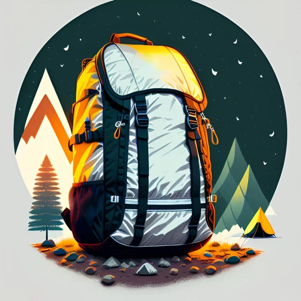 Rucsac Camping Pentru Aventură — Vector de stoc