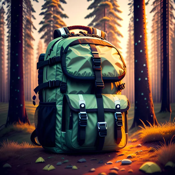 冒険のためのキャンプバックパック — ストックベクタ