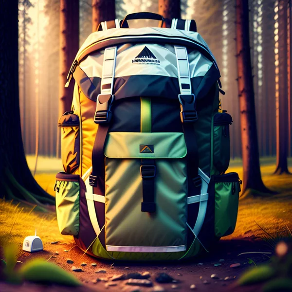冒険のためのキャンプバックパック — ストックベクタ