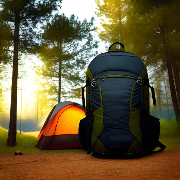Sac Dos Camping Pour Aventure — Image vectorielle