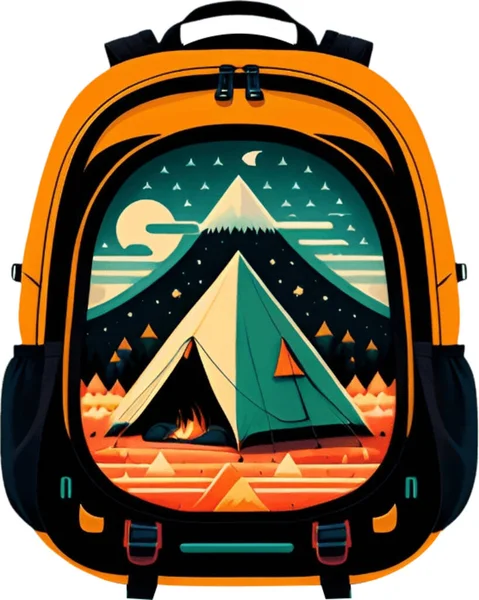 Rucsac Camping Pentru Aventură — Vector de stoc