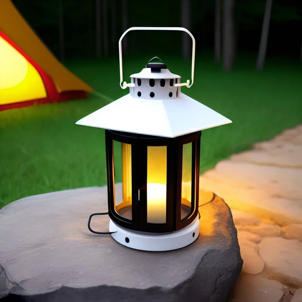 Una Linterna Para Aventura Camping Decoración — Vector de stock