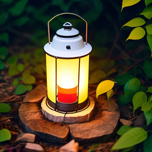 Uma Lanterna Para Aventura Camping Decoração — Vetor de Stock