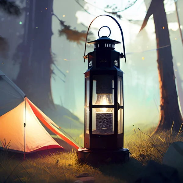 Lygte Til Aventure Camping Eller Dekoration – Stock-vektor
