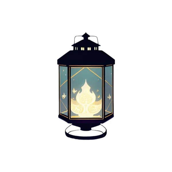Lantern Aventure Camping Decoration — Stock Vector