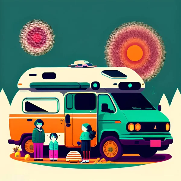 stock vector people camping on vacation