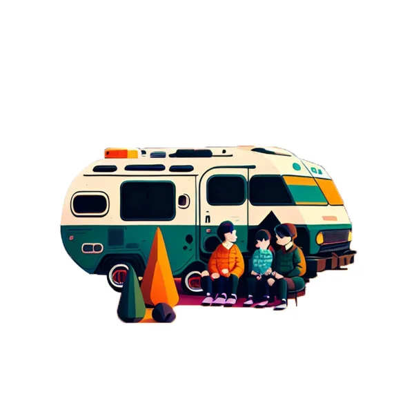 People Camping Vacation — Stock Vector