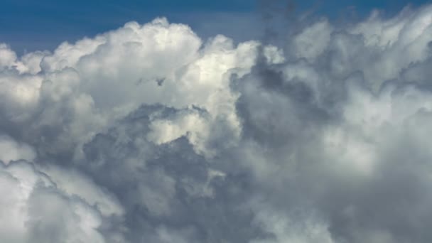 Primer Plano Nubes Cielo Azul Con Luz Del Sol — Vídeos de Stock
