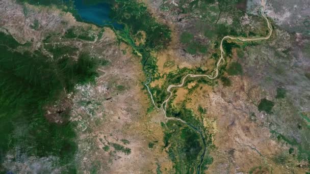 Letecká Krajina Jezera Tonle Sap Největším Sladkovodním Jezerem Jihovýchodní Asii — Stock video