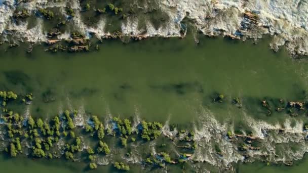 Widok Lotu Ptaka Rzekę Mekong Kiedy Deszcze Monsunowe Tworzą Tak — Wideo stockowe
