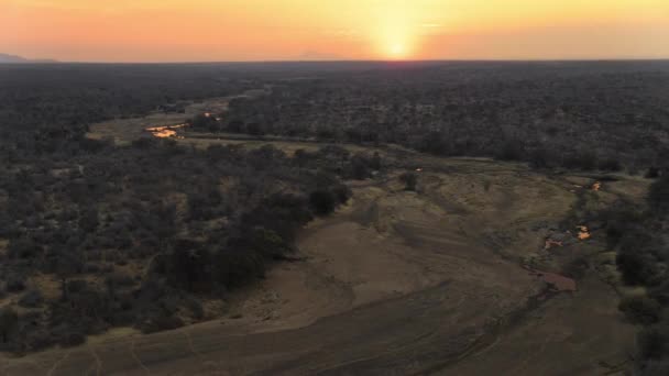 Aerial Landscape Ruaha National Park Tanzania East Africa — Stock Video