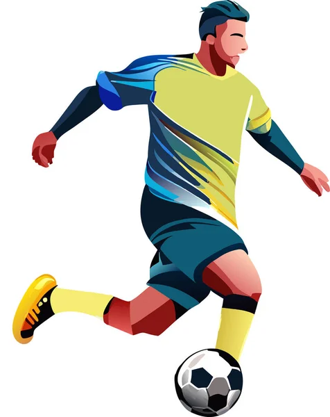 Soccer Sportsman White Background — Stock Vector