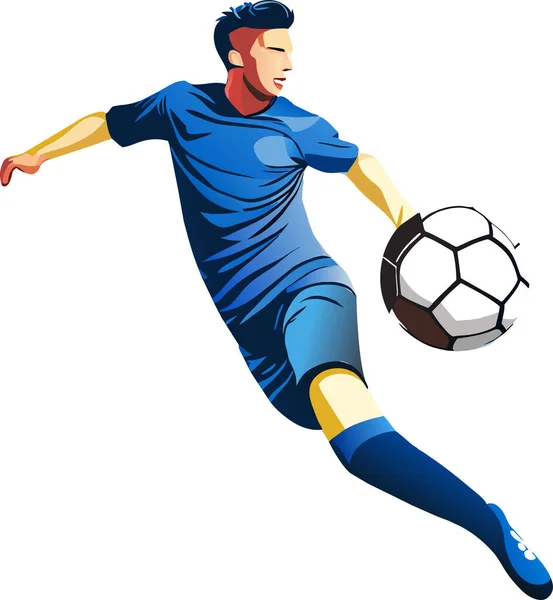 白い背景のサッカーのスポーツマン — ストックベクタ