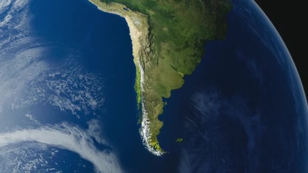Animación Costa Occidental Sudamérica Encuentra Chile — Vídeos de Stock