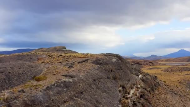 Aerial Landscape Andean Range Lies Patagonia National Park — Stock Video