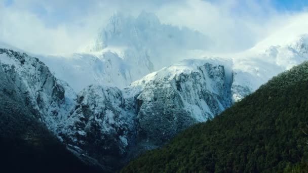 チリの自然保護区であるセロ カスティーリョ国立公園の空中風景 — ストック動画