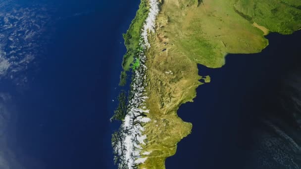 Animación Costa Occidental Sudamérica Encuentra Chile — Vídeo de stock