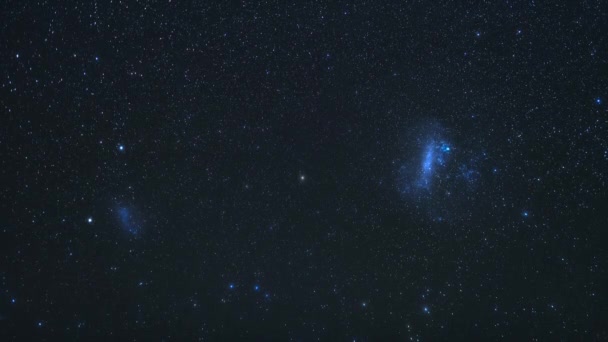 Timelapse Celestial Views Reserves Clear Night Stars Milky Way Valdivian — Stock Video