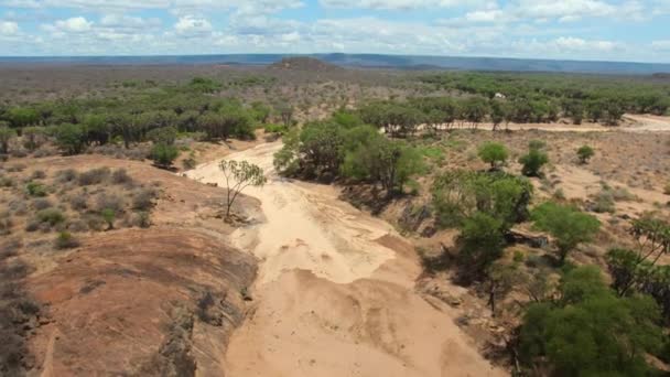 Vista Del Río Tiva Que Secado Convierte Flujos Nuevo Parque — Vídeos de Stock