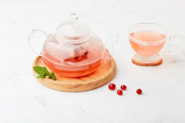 Healthy immune boosting natural organic cranberry tea aesthetics.