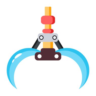 Pençe makinesinin bu düz vektör tasarımını kontrol et 