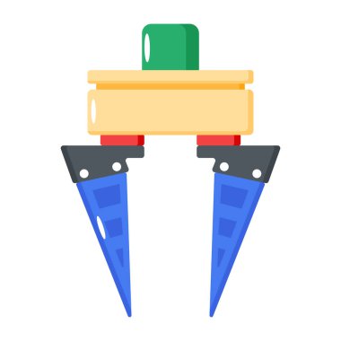 Pençe makinesinin bu düz vektör tasarımını kontrol et 