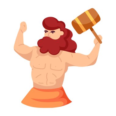 Hephaestus tanrısının eski düz bir çizimi.