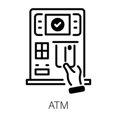 ATM Makinesinin doğrusal simgesi