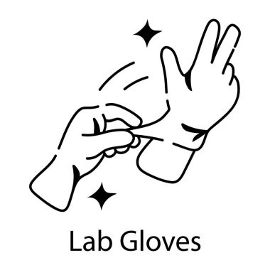 A doodle style icon of lab gloves clipart