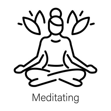 Kadın meditasyon çizgisi biçimi simgesi 