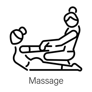 Yoga yapan kadın, çizgi simgesi. 