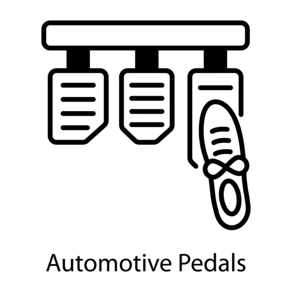 stock vector Automotive pedals outline style icon 