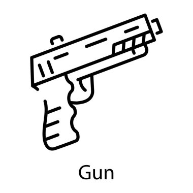 Taslak biçiminde dizayn edilmiş bir tüfek simgesi 